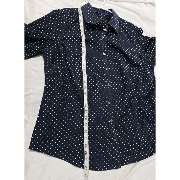Talbots Womens Polka Dot Button Up Top 14W Wrinkle Resistant Business Casual - Picture 5 of 7